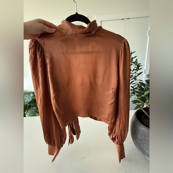 WILFRED LEIGH BLOUSE | ARITZIA | TERRAZZO BROWN | SIZE L | - Picture 5 of 6